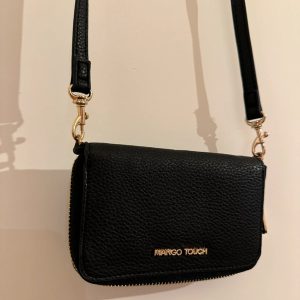 Sac à main mango pour femme en cuir noir