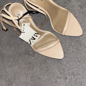 Sandale à talons Zara rose poudré