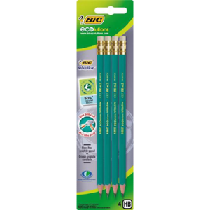 Crayon graphite HB Bic Ecolution avec bout gomme x 4