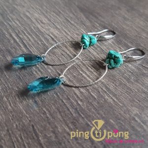 Boucles d’oreilles « Nature » en argent 925 et Turquoise de SPARK