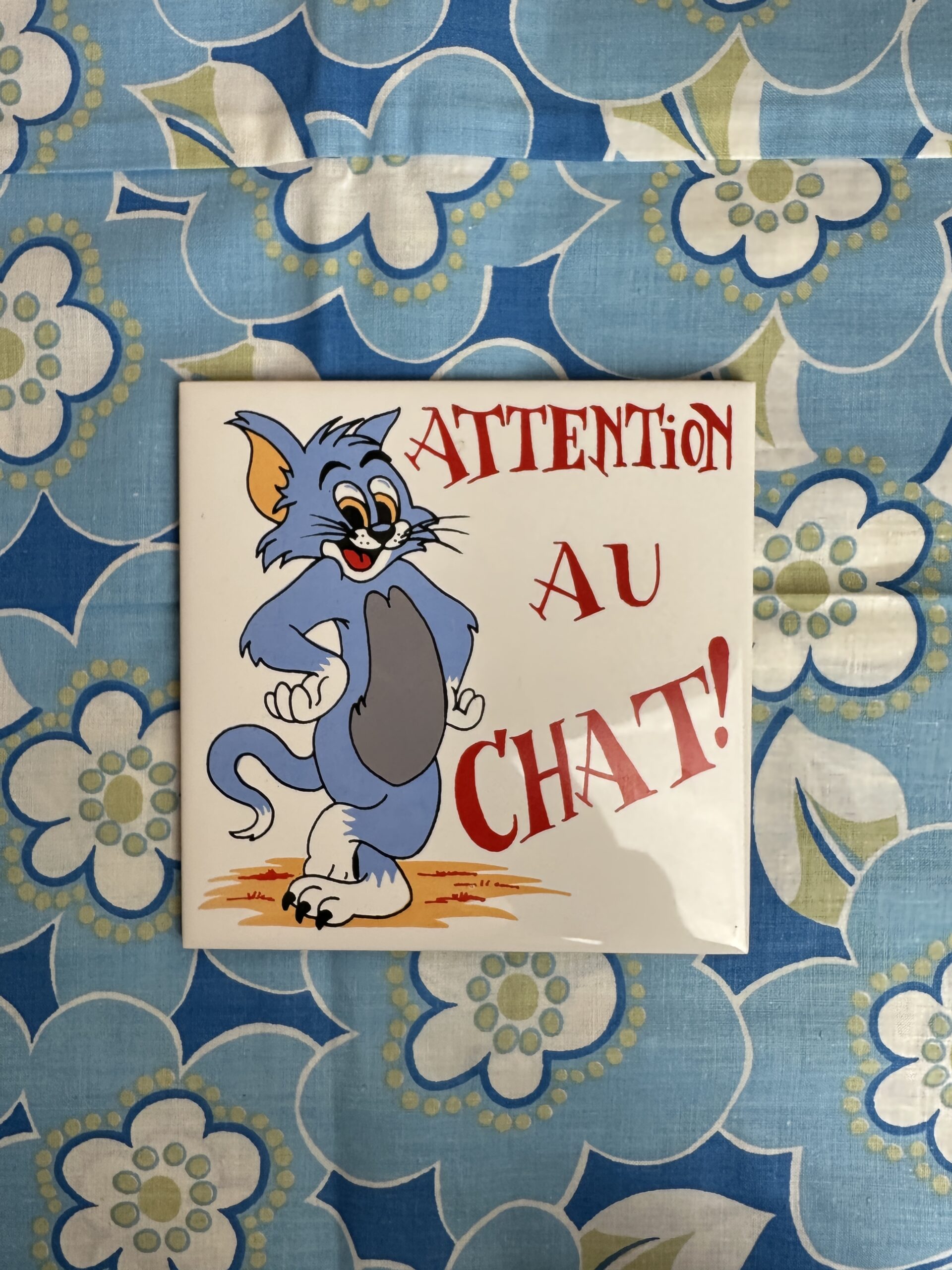 Plaque murale Tom & Jerry « attention au chat »