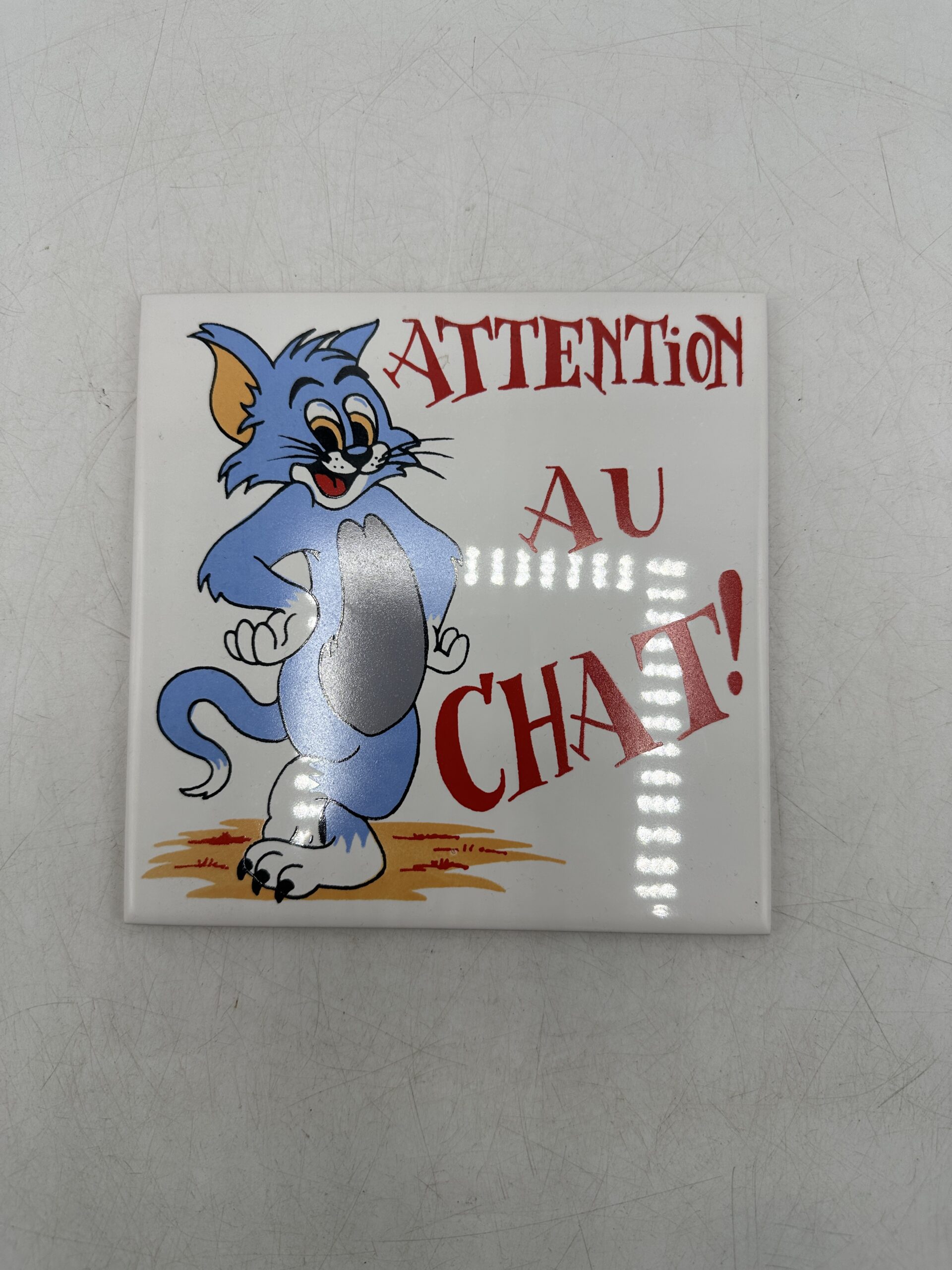 Plaque murale Tom & Jerry « attention au chat » – Image 2