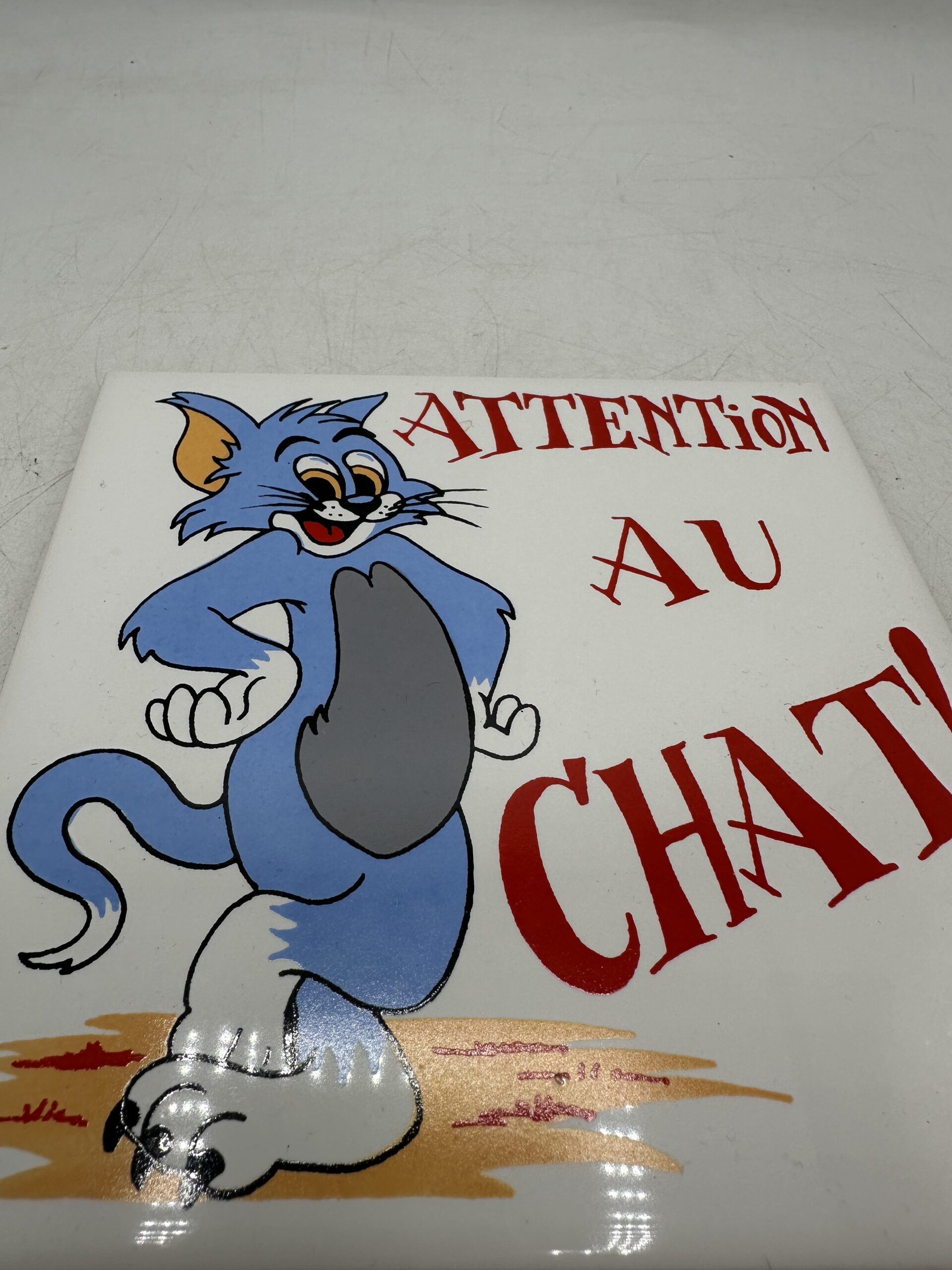 Plaque murale Tom & Jerry « attention au chat » – Image 3