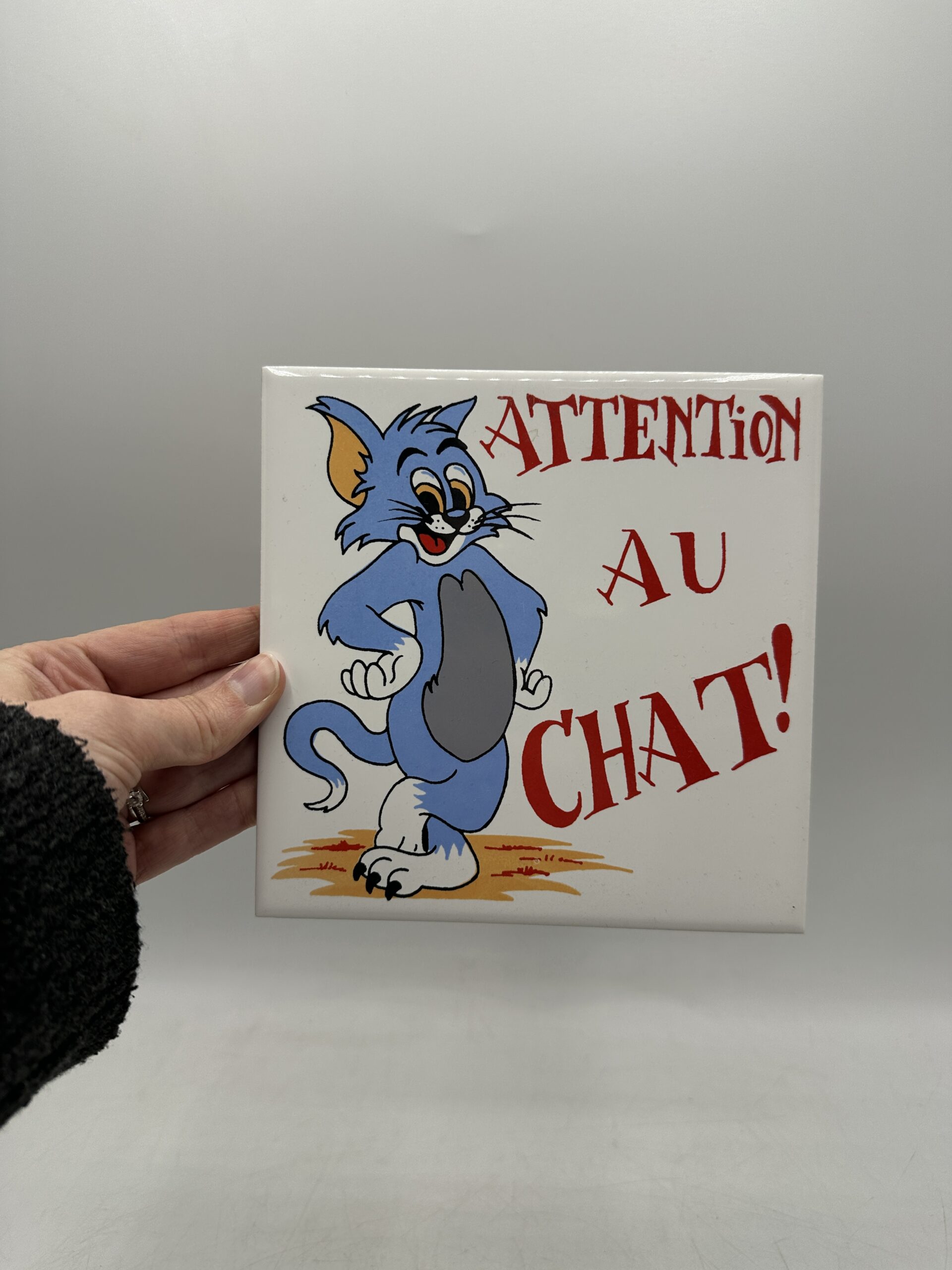 Plaque murale Tom & Jerry « attention au chat » – Image 4