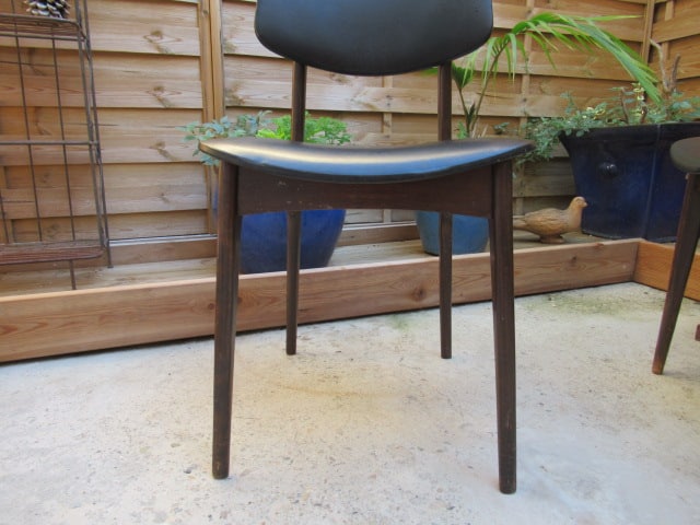 Paire de chaise Stella année 50/60 bois skaï Léon Ruisseau mobilier design contemporain scandinave – Image 4