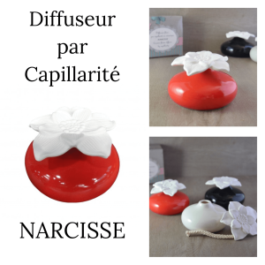 Diffuseur par capillarité – NARCISSE ROUGE – Huiles Essentielles et Parfums d’Ambiance