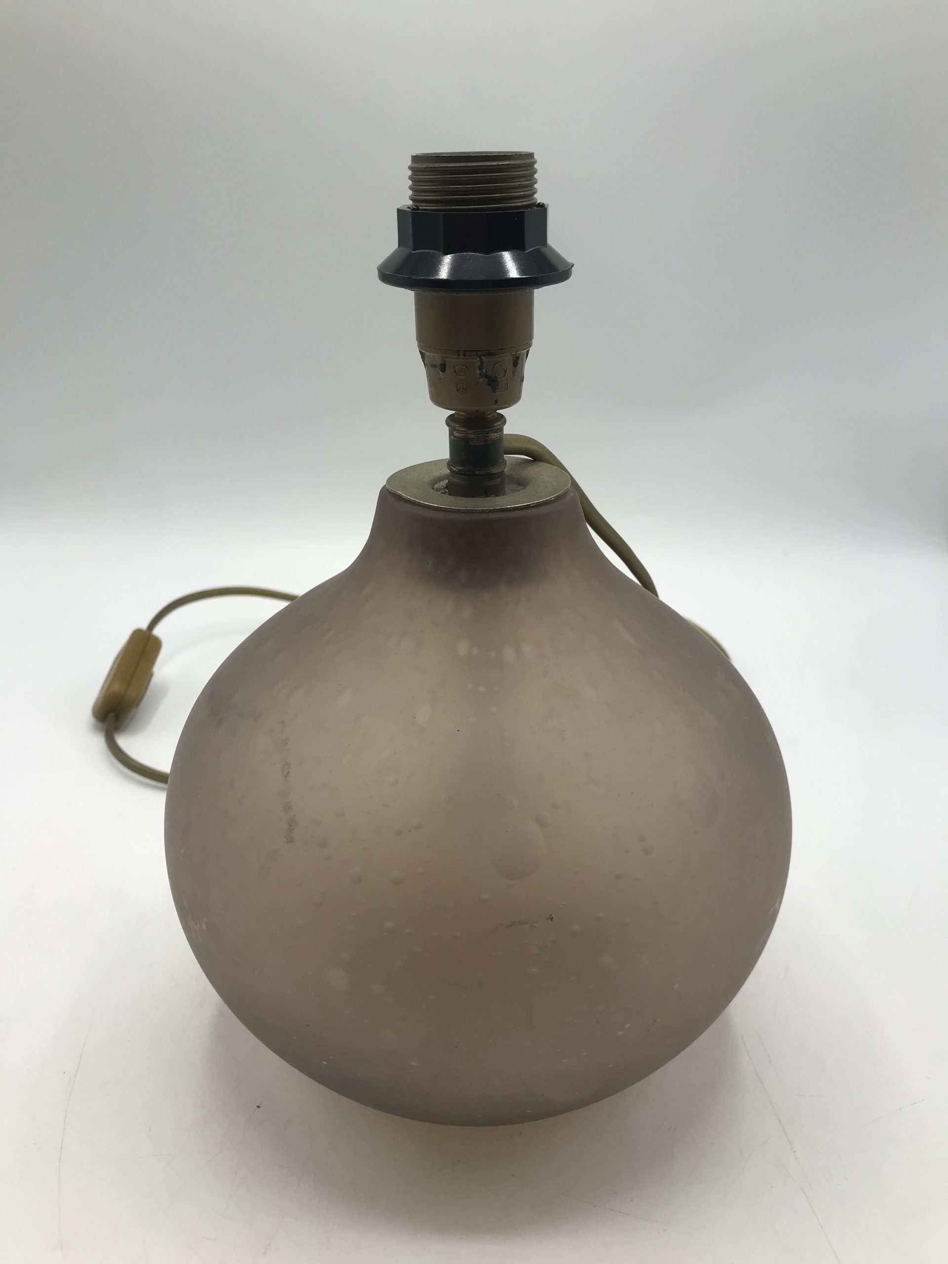 Pied de lampe en verre bullé vieux rose – Image 2