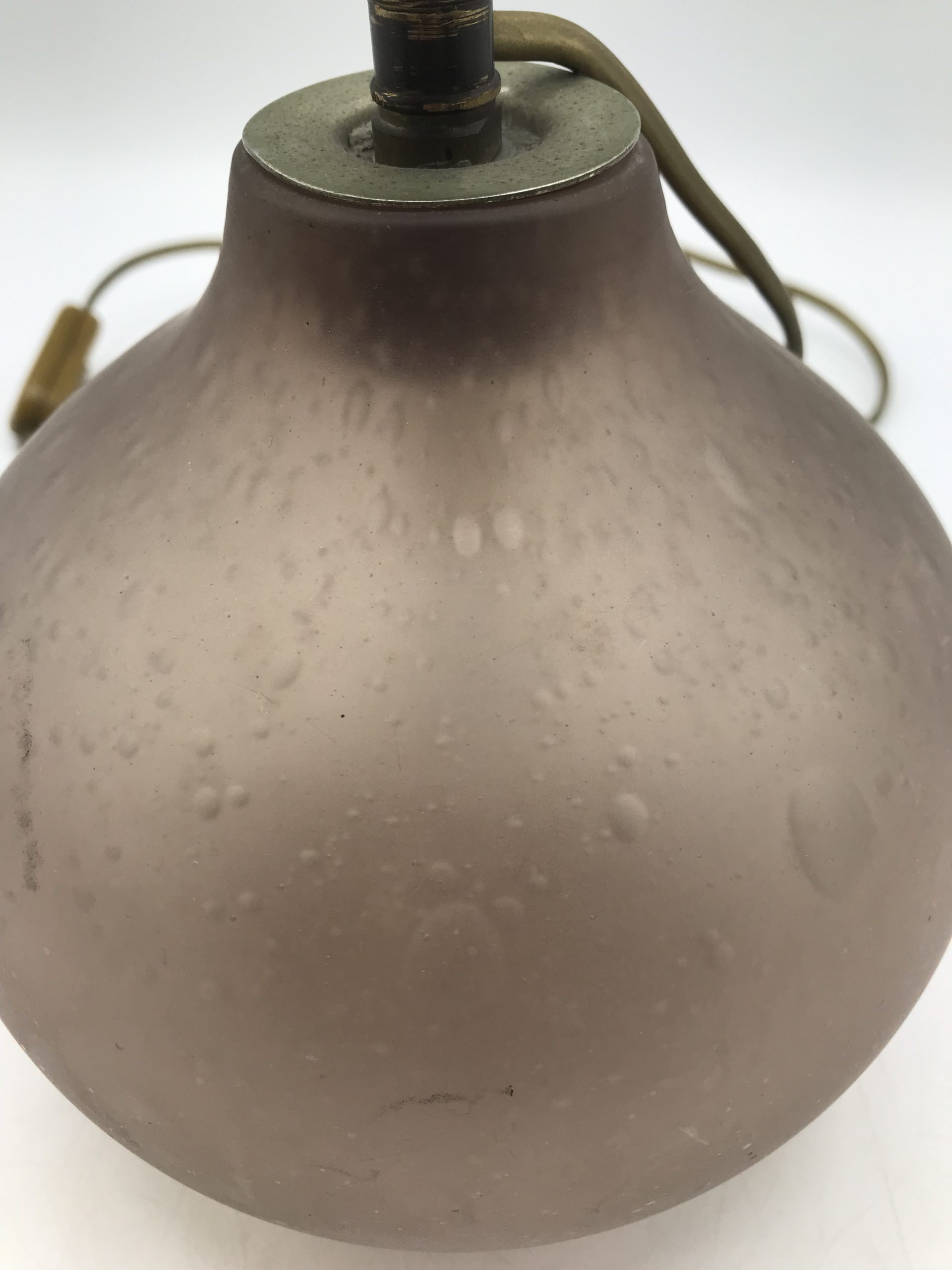 Pied de lampe en verre bullé vieux rose – Image 3
