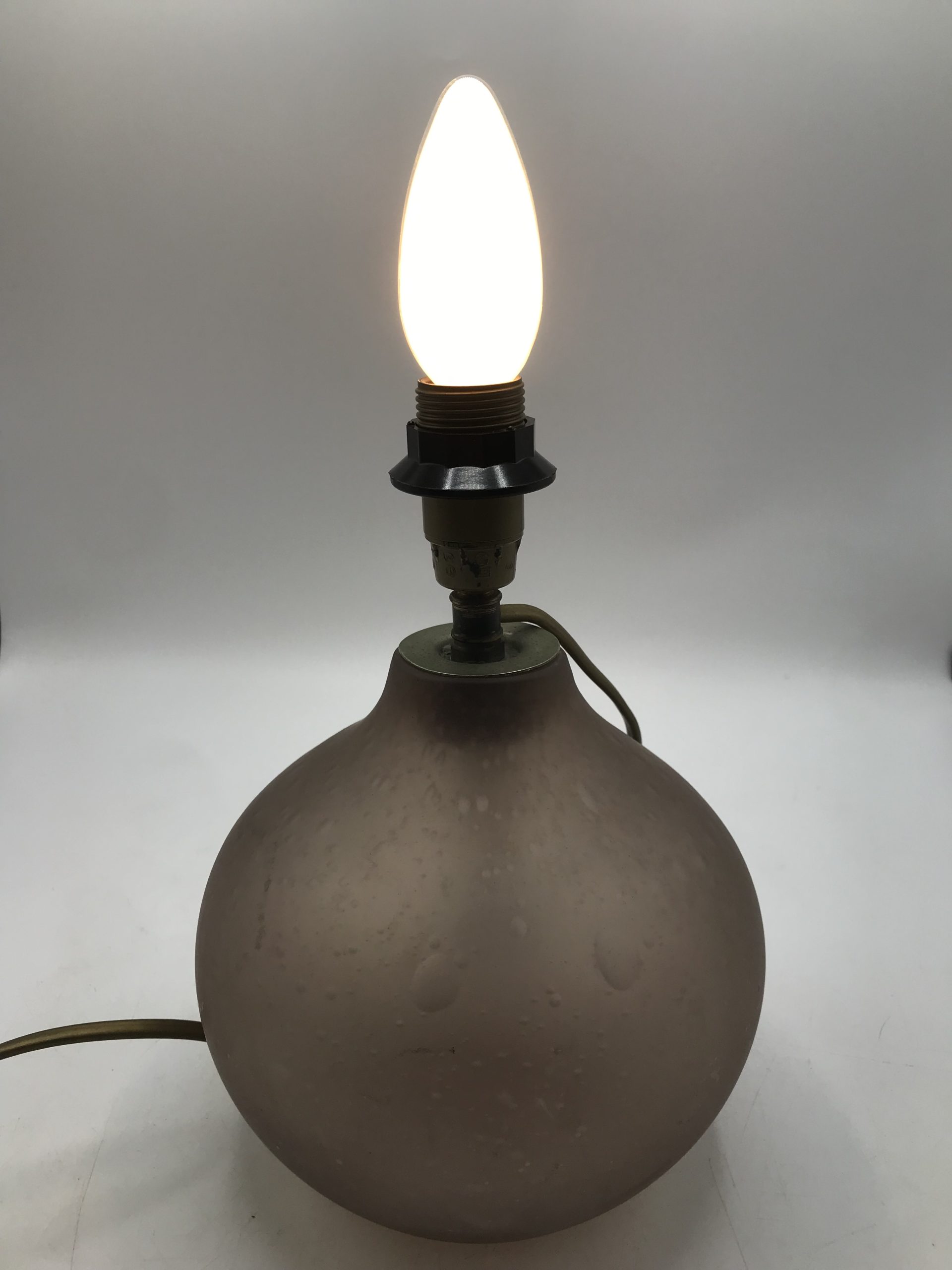Pied de lampe en verre bullé vieux rose – Image 6
