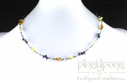 Collier d’ambre Balticambre petites perles rondes de 4 couleurs d’Ambre et argent – Image 5