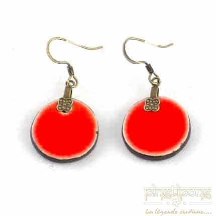 Boucles d’oreilles « Christine Alloing », céramique émaillée orange de créateur – Image 4