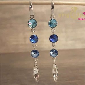 Boucles d’oreilles « gouttes » en argent rhodié et cristaux de SPARK